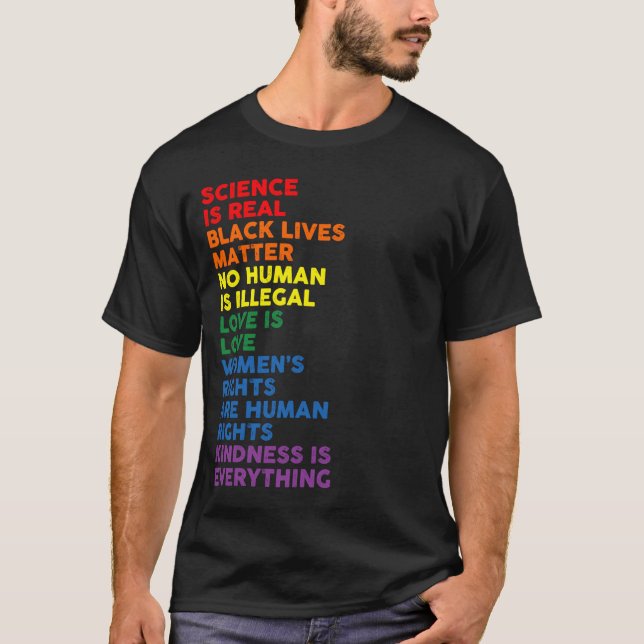 Camiseta Distressed Science Is Real Black Lives Matter LGBT (Anverso)