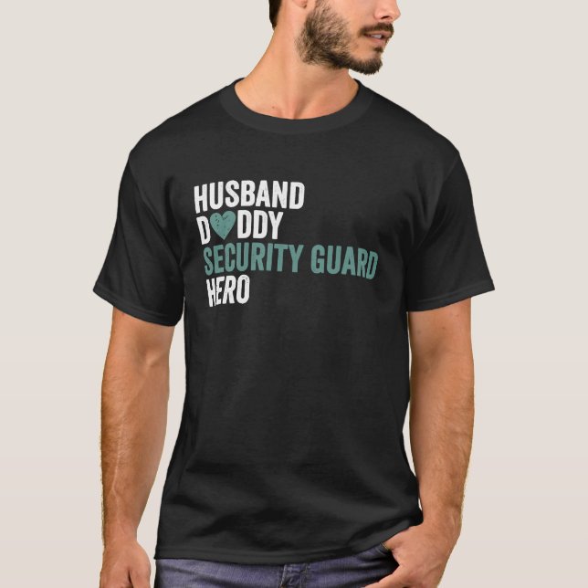 Camiseta Distressed Security Guard  Husband Daddy Security  (Anverso)