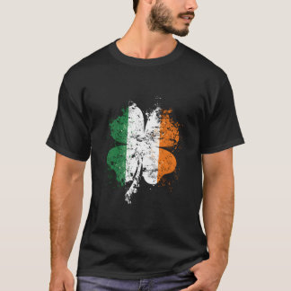 Camiseta Distressed Shamrock Irish Flag Stpatrick'S Day Ire
