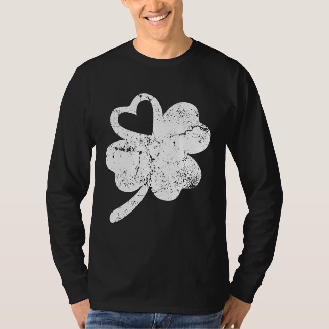 Camiseta Distressed Shamrock Retro Irish  Green St Patricks (Anverso)