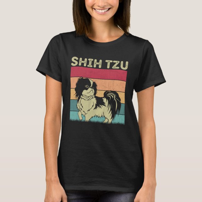Camiseta Distressed Shih Tzu Dog  Boys Girls Retro Shih Tzu (Anverso)
