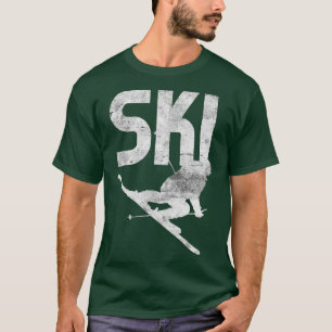 Camiseta Distressed Ski Snow Fan Vacation Skiing Sports Lov