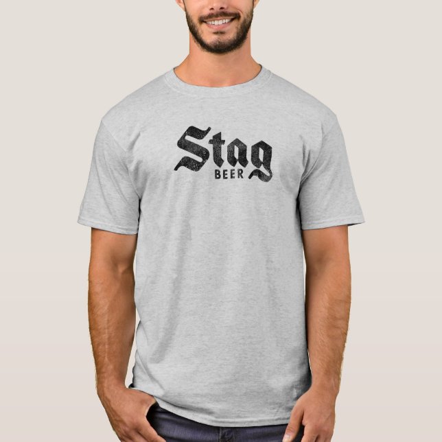 Camiseta Distressed "Stag Beer" Retro Logo T-Shirt (Anverso)