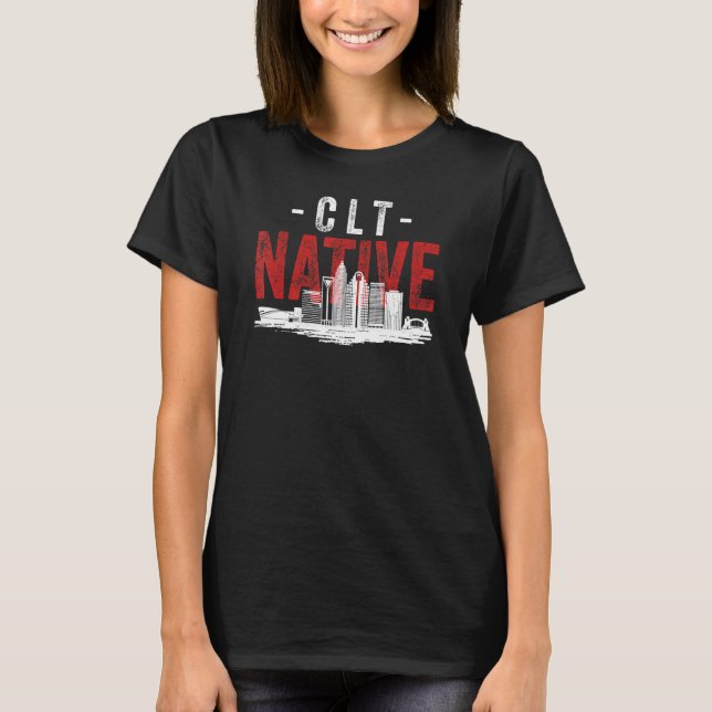 Camiseta Distressed Style Charlotte City Native Home Grown  (Anverso)