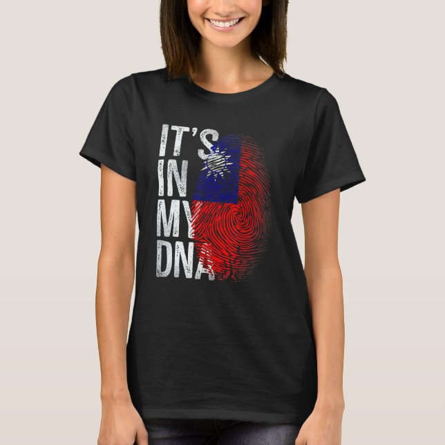 Camiseta Distressed Taiwanese Flag It's In My DNA Fingerpri (Anverso)