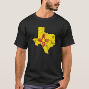 Camiseta Distressed Texas New Mexico Flag Men Women Kids