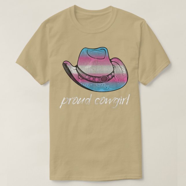Camiseta Distressed Transgender Proud Cowgirl Hat Trans Pri (Diseño del anverso)