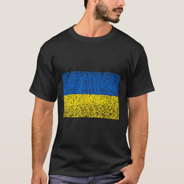 Camiseta Distressed Ukraine Flag Blue Yellow Patriotic Supp (Anverso)