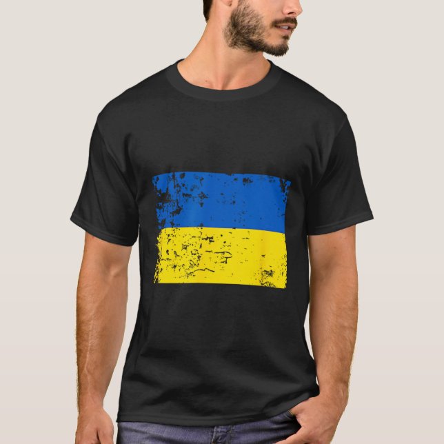 Camiseta Distressed Ukraine Flag Blue Yellow Patriotic Supp (Anverso)