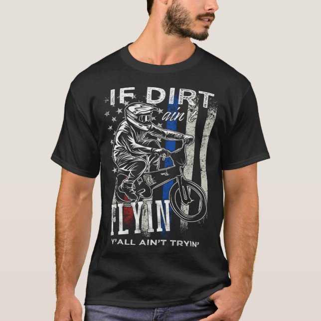Camiseta Distressed USA Flag Bike racing Dirt Track Racing (Anverso)