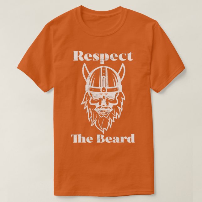Camiseta Distressed Viking Respect The Beard 1 (Diseño del anverso)