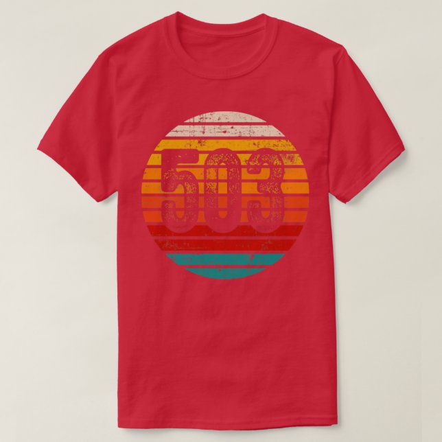 Camiseta Distressed Vintage Sunset 503 Area Code (Diseño del anverso)