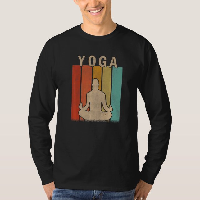 Camiseta Distressed Yoga  Men Women Cute Yoga Retro (Anverso)