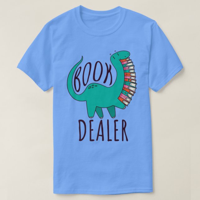 Camiseta Distribuidor de libros, lectura de dinosaurios (Diseño del anverso)