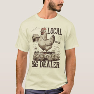 Camiseta Distribuidor Local de Huevos Divertido Diseño Retr