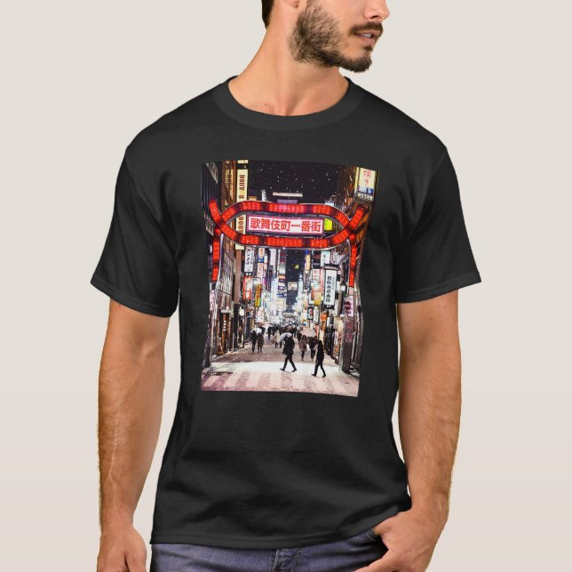 Camiseta Distrito de Kabukicho Tokio Vida nocturna japonesa (Anverso)