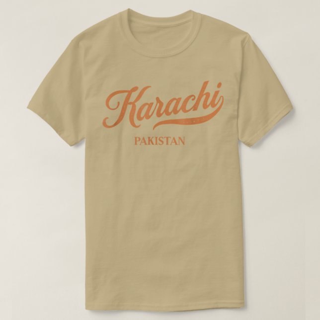 Camiseta Distrito de Karachi, una ciudad retro de Pakistán (Diseño del anverso)