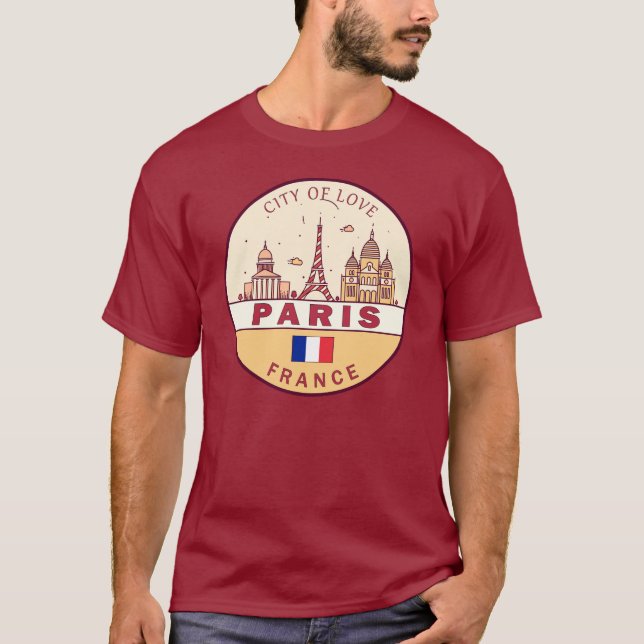 Camiseta Distrito de Skyline Emblem de París (Anverso)