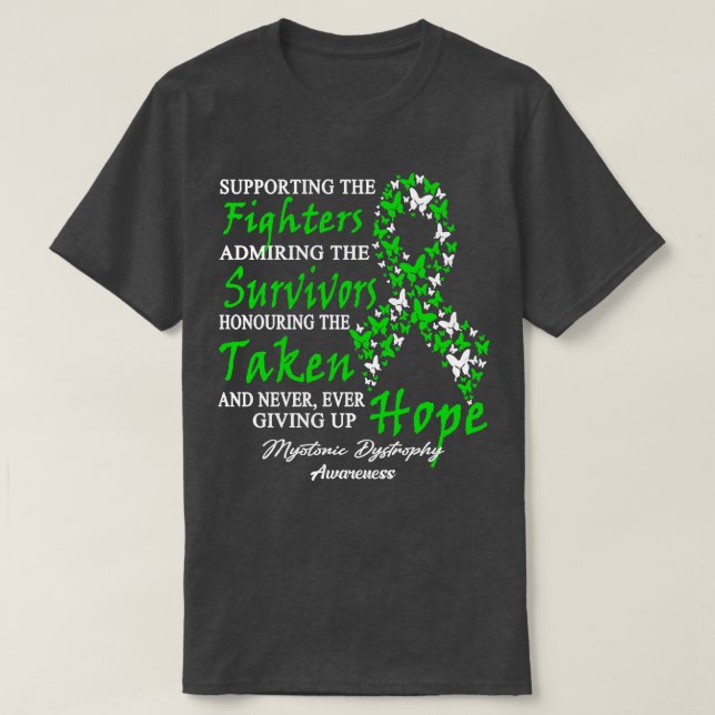 Camiseta Distrofia Miotónica Conciencia Que Apoya La Lucha (Diseño del anverso)