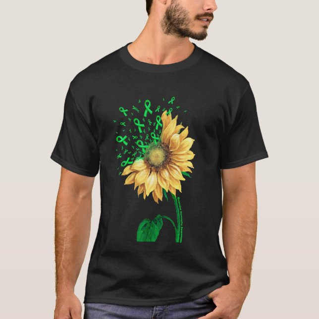 Camiseta Distrofia muscular Conciencia Cinta Verde Girasol (Anverso)