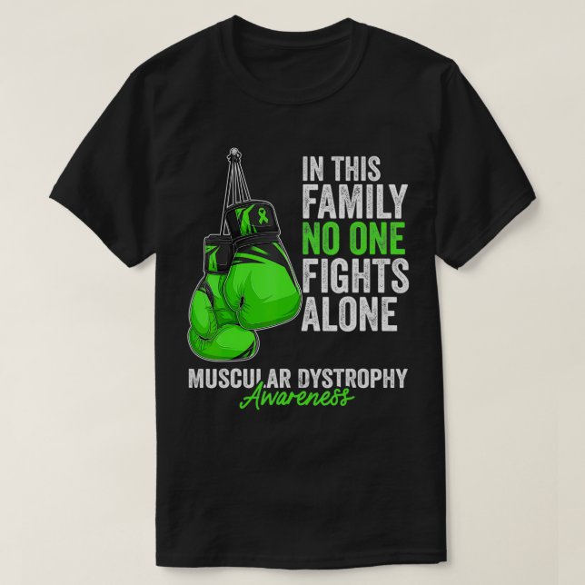 Camiseta Distrofia Muscular Conciencia Mes Guantes Ris Verd (Diseño del anverso)