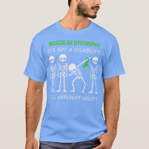 Camiseta Distrofia Muscular Dabbing Skeleton Cinta Verde 
