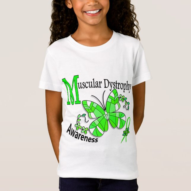 Camiseta Distrofia muscular de la mariposa 2 del vitral (Anverso)