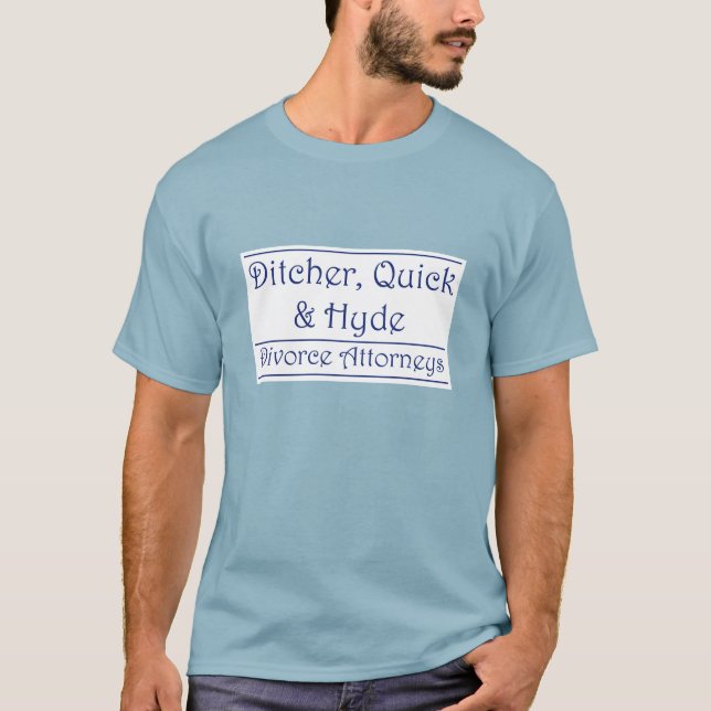 Camiseta Ditcher, aprisa y Hyde - azul en blanco (Anverso)