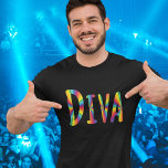 Camiseta DIVA Campy Humor Colorido Funny Fabulous Moda Guay<br><div class="desc">DIVA Campy Humor Colorido Gracioso Fabuloso Moda Camiseta Guay.</div>