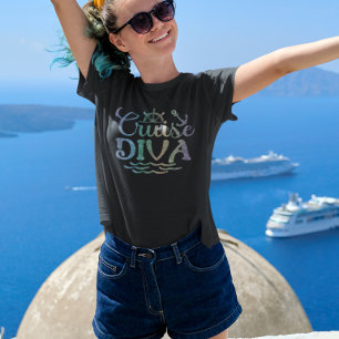 Camiseta Diva de cruceros diciendo crucero
