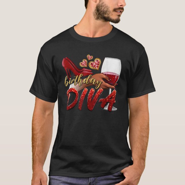 Camiseta Diva De Cumpleaños Diva Feliz Cumpleaños Tos Zapat (Anverso)
