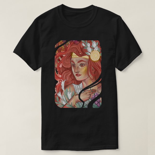 Camiseta Diva de diosa pelirroja (Diseño del anverso)