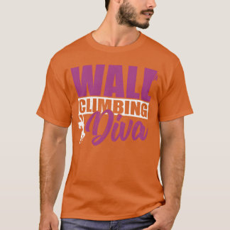 Camiseta Diva de escalada en pared roca divertida