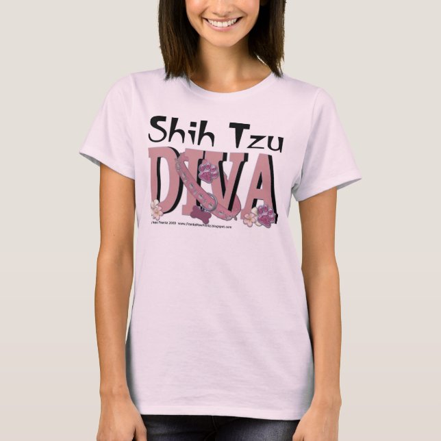 Camiseta DIVA de Shih Tzu (Anverso)