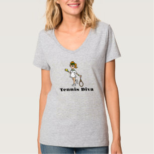 Camiseta Diva de tenis femenina - pelo marrón clar