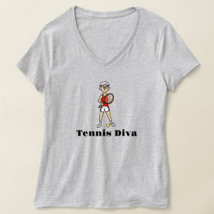 Camiseta Diva de tenis para mujer - Pelo gris