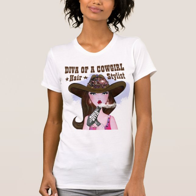Camiseta Diva de una lechera "Hair Stylist" (Anverso)