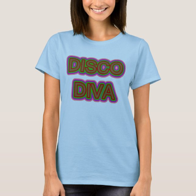 Camiseta Diva del disco de los años 70 que brilla (Anverso)