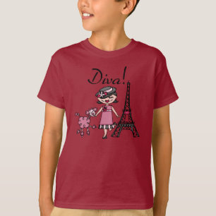 Camiseta Diva del pelo negro