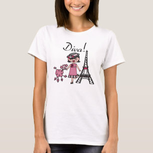 Camiseta Diva del pelo negro