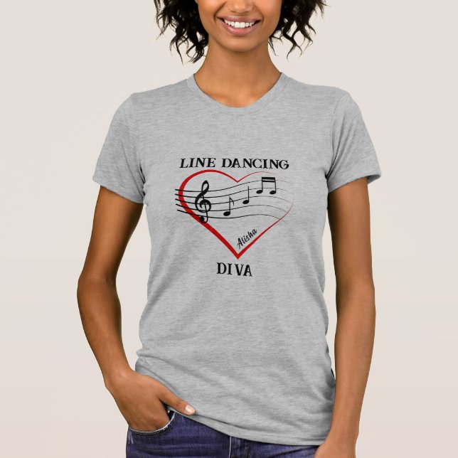 Camiseta Diva Diva de la Línea del Corazón de la M (Anverso)