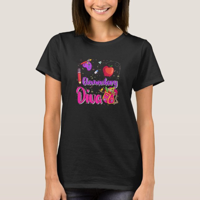 Camiseta Diva Elemental Primer Día De La Ropa De Chicas Esc (Anverso)