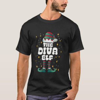 Camiseta Diva Elf Xmas Team Group Christmas Matching Family