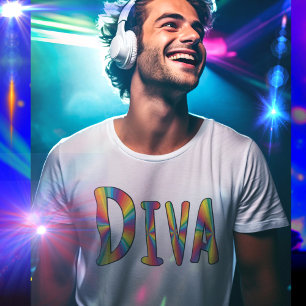 Camiseta DIVA Gay Pride Bandera Arcoiris Fabulous LGBTQ