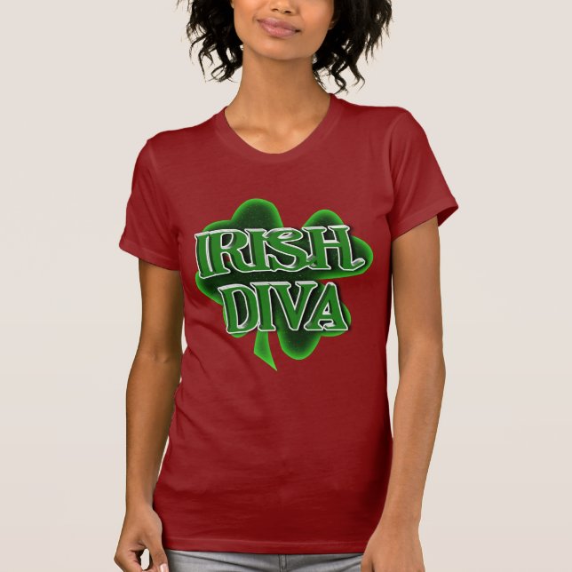 Camiseta Diva irlandesa del Día de San Patricio (Anverso)