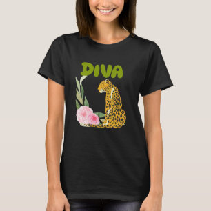 Camiseta DIVA Leopardo Pantera Gato Regalos, Diva Tees an