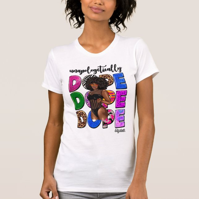 Camiseta Diva Negra con Estilo que Abraza la Confianza Auda (Anverso)