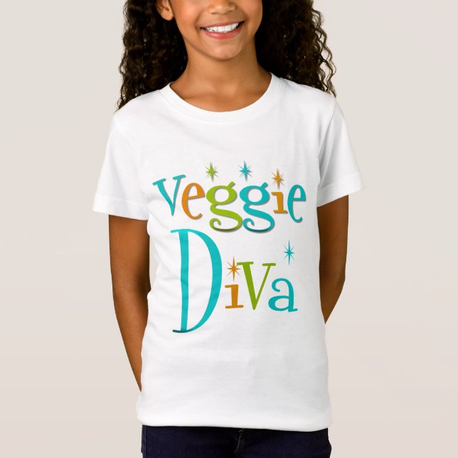 Camiseta Diva retra del Veggie (Anverso)