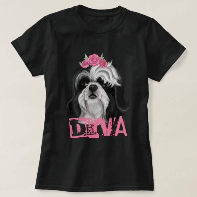 Camiseta DIVA Shih Tzu (Diseño del anverso)