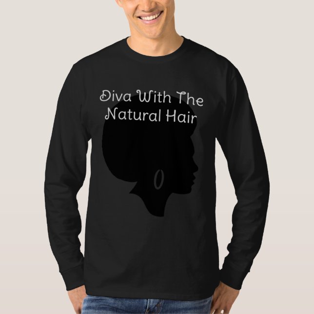 Camiseta Diva With Natural Hair African American Black Wome (Anverso)